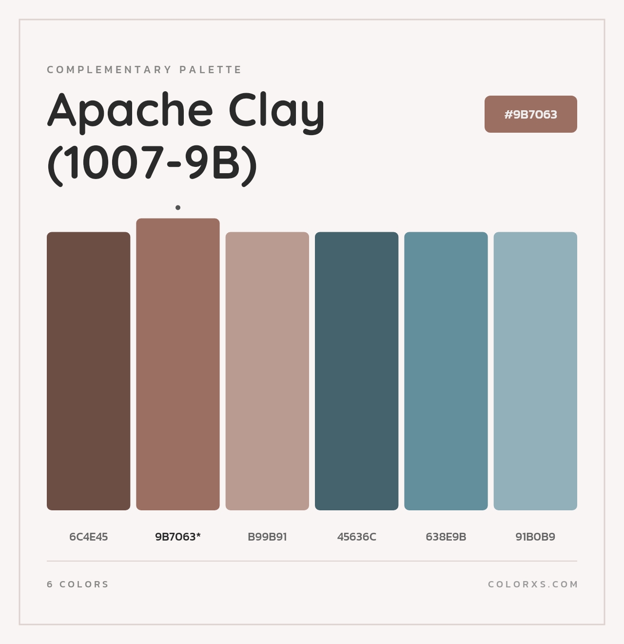 Apache Clay (1007-9B) - Complementary Color Palette