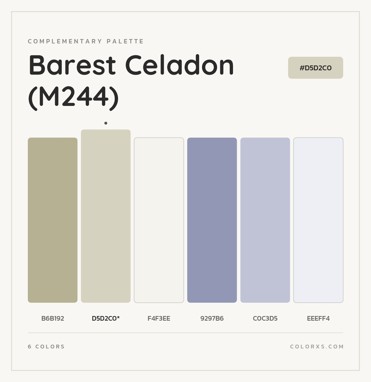 Barest Celadon (M244) - Complementary Color Palette