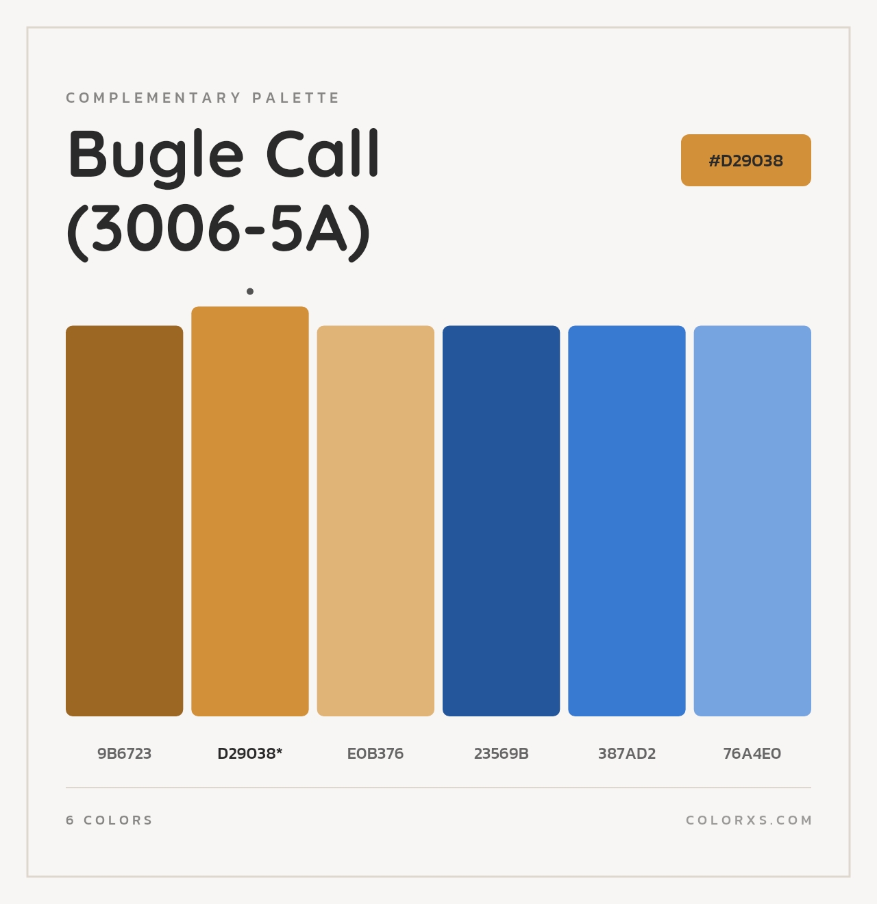 Bugle Call (3006-5A) - Complementary Color Palette