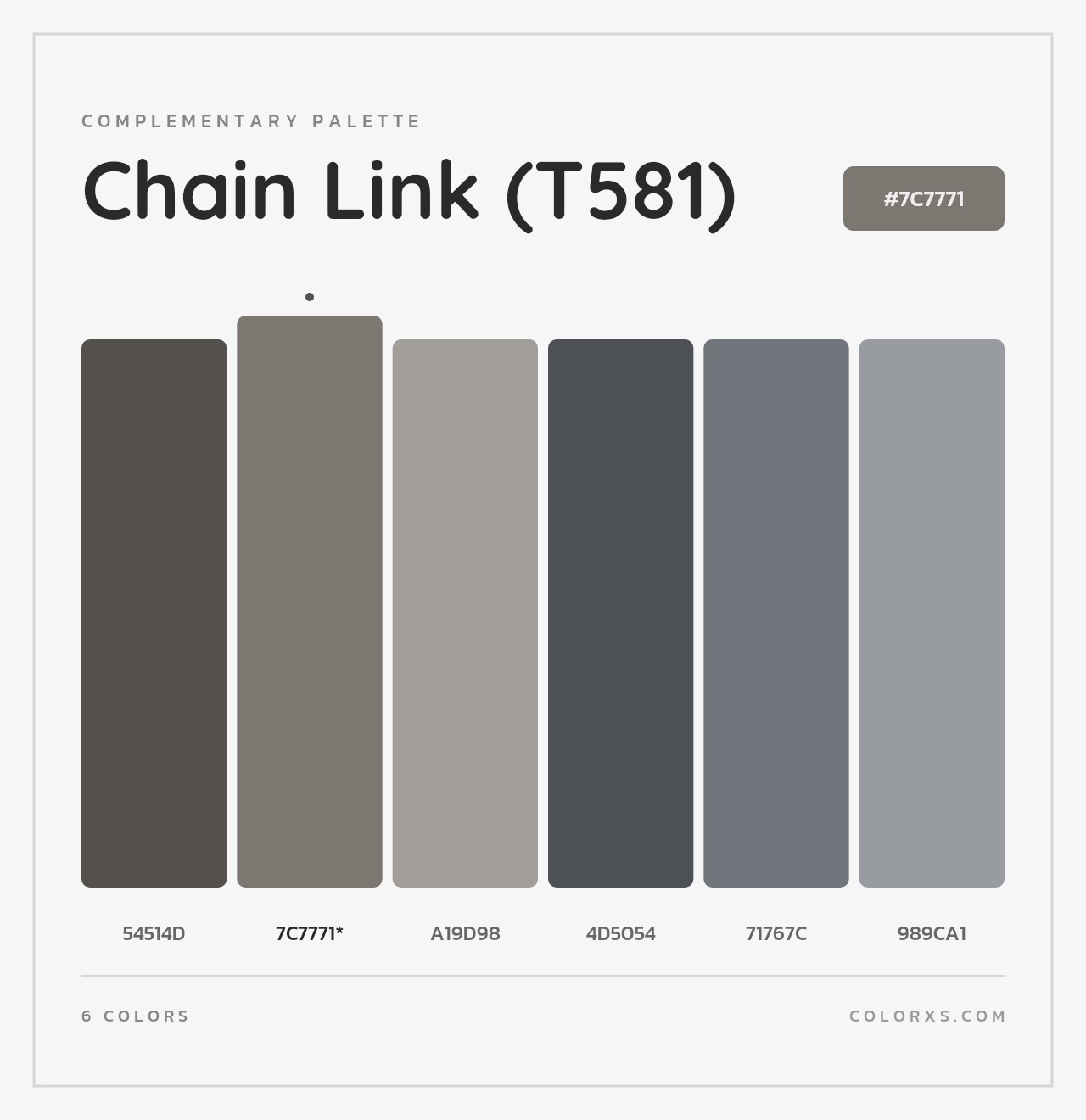 Chain Link (T581) - Complementary Color Palette