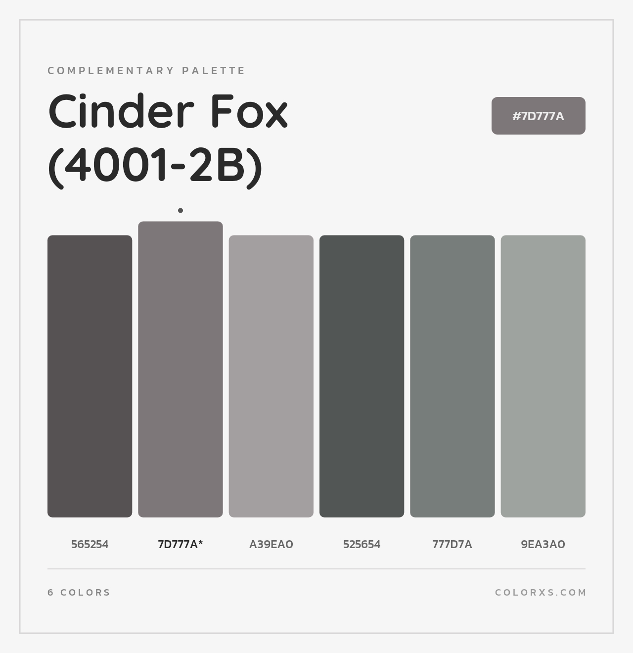 Cinder Fox (4001-2B) - Complementary Color Palette