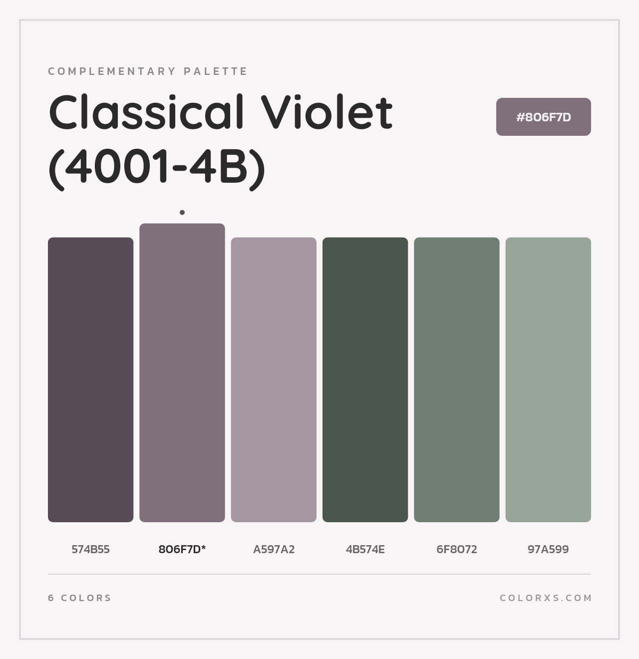 Classical Violet (4001-4B) - Complementary Color Palette