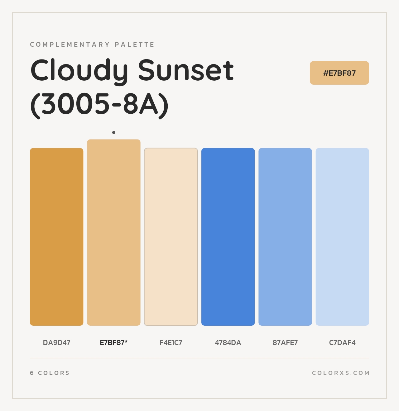 Cloudy Sunset (3005-8A) - Complementary Color Palette