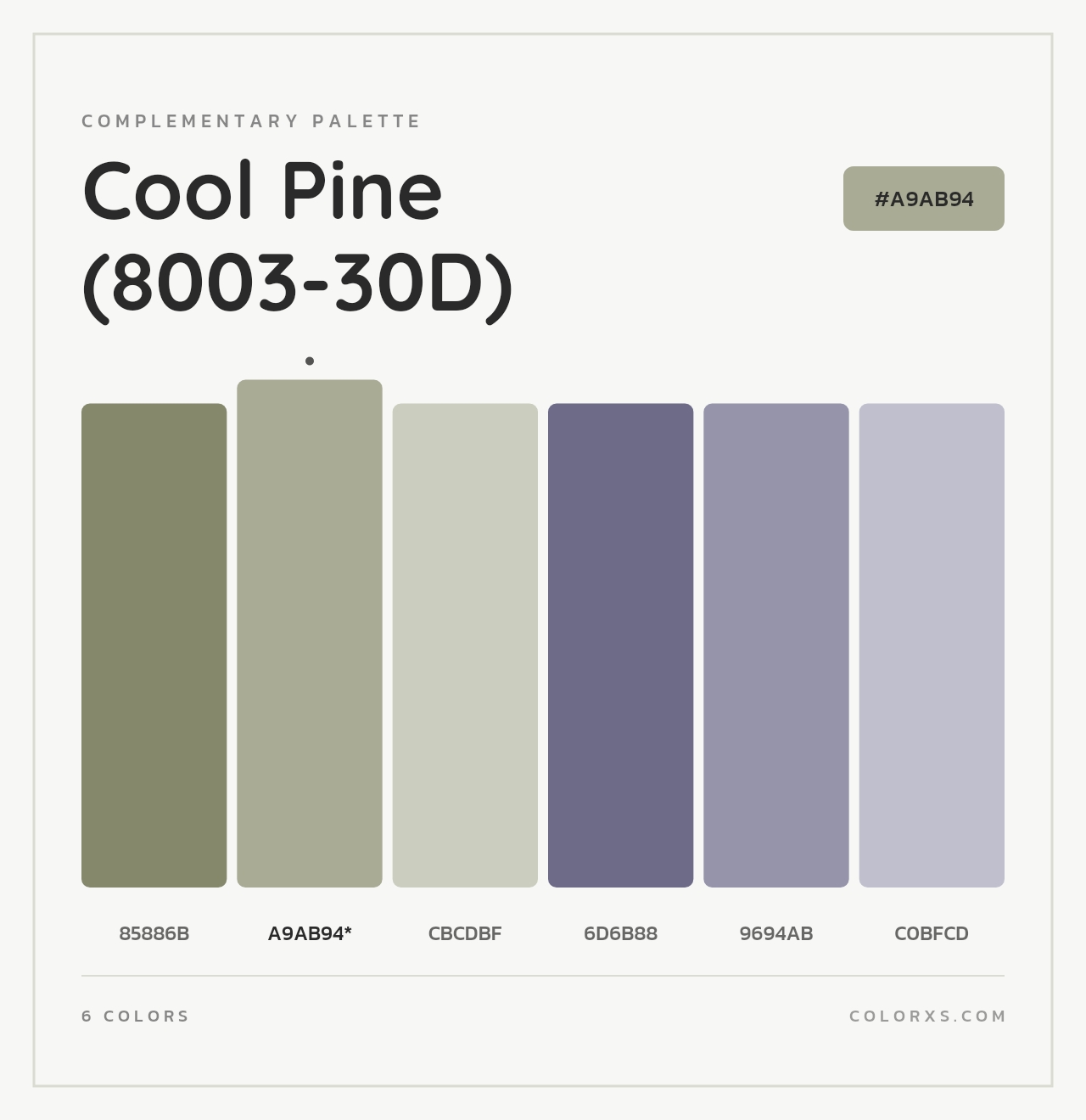 Cool Pine (8003-30D) - Complementary Color Palette