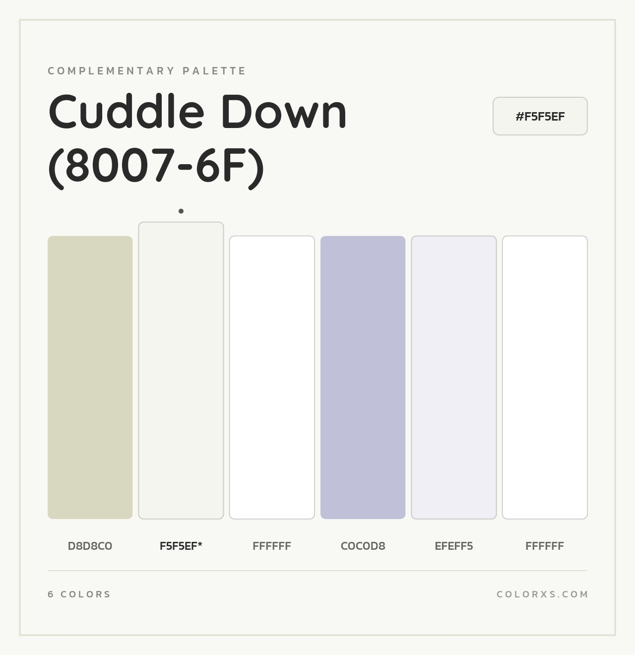 Cuddle Down (8007-6F) - Complementary Color Palette