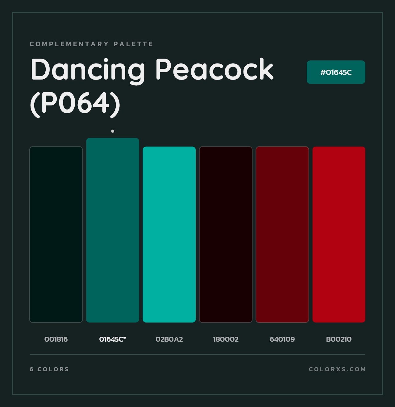Dancing Peacock (P064) - Complementary Color Palette