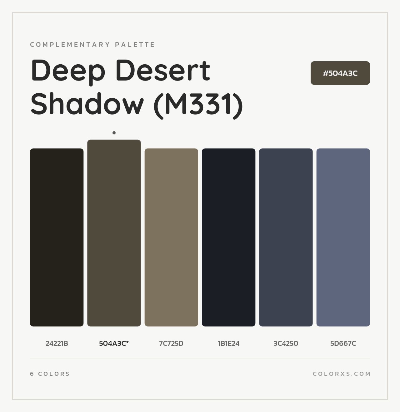 Deep Desert Shadow (M331) - Complementary Color Palette