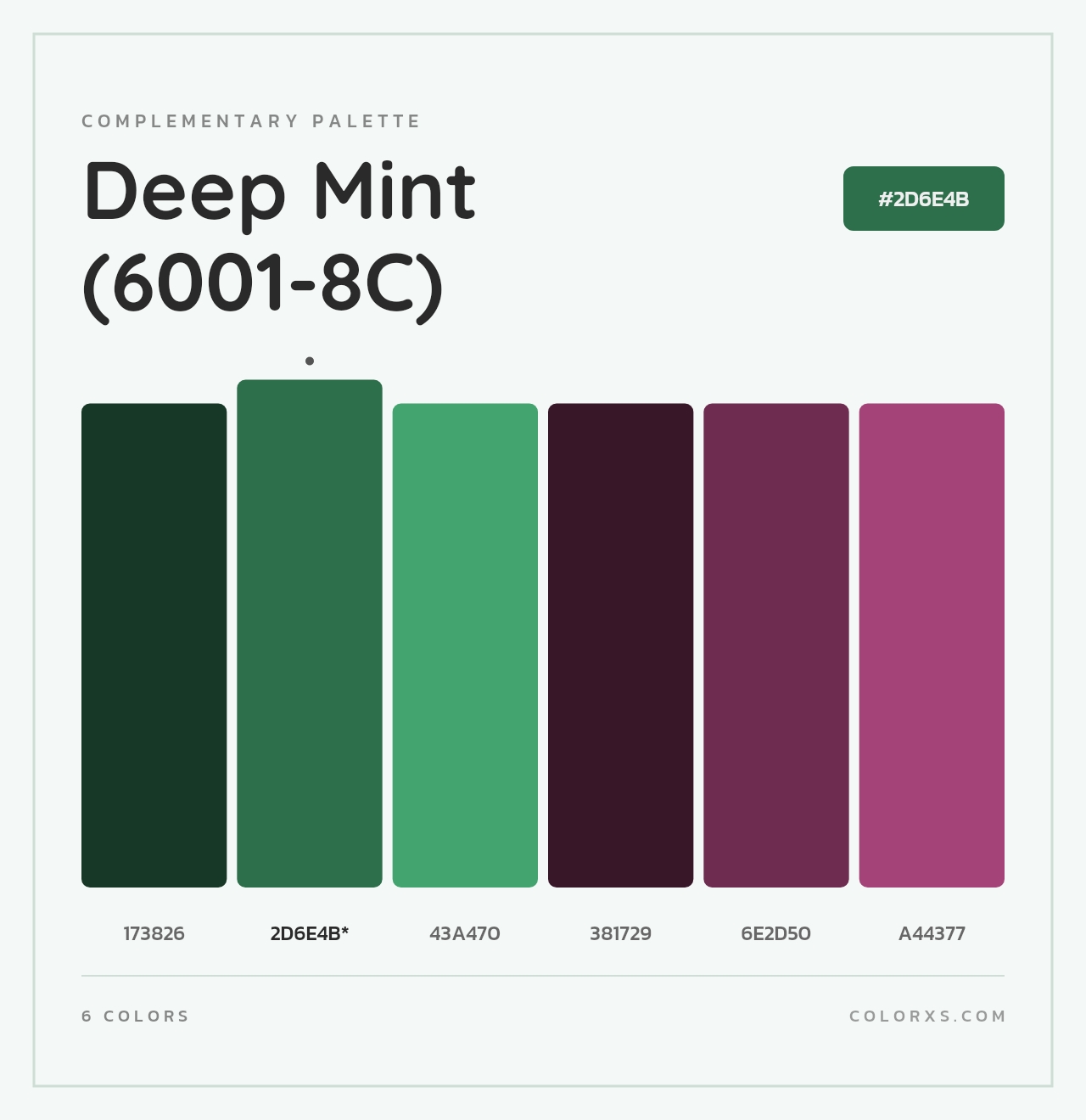 Deep Mint (6001-8C) - Complementary Color Palette