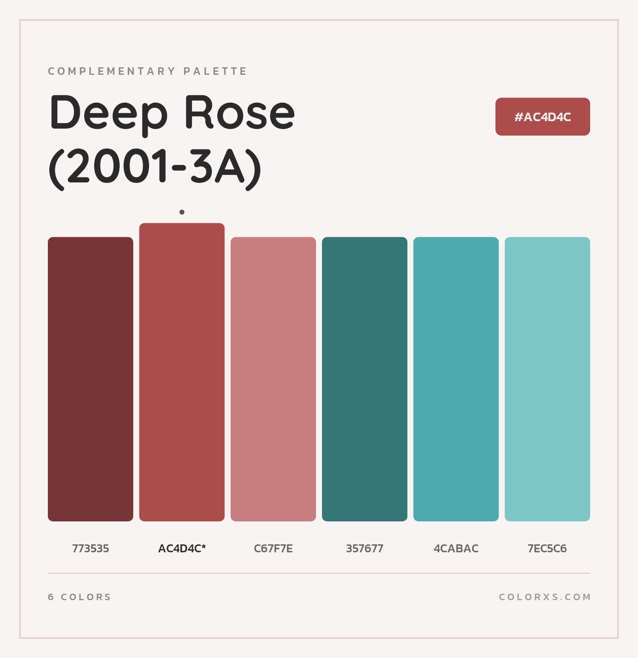 Deep Rose (2001-3A) - Complementary Color Palette
