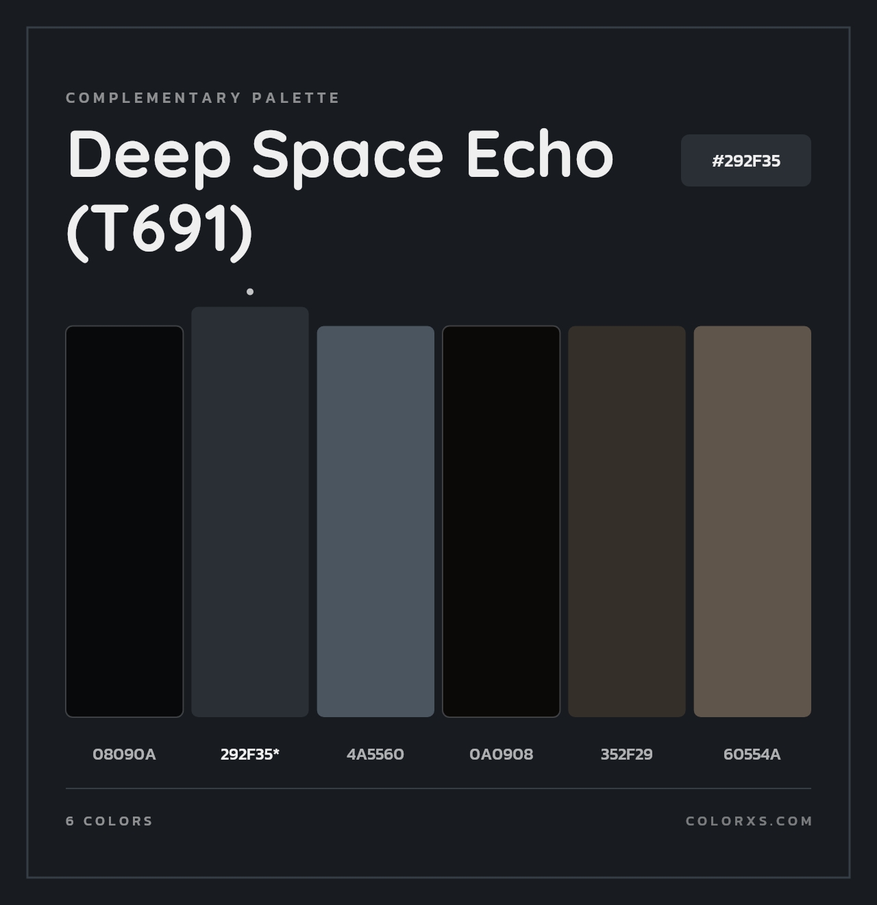 Deep Space Echo (T691) - Complementary Color Palette