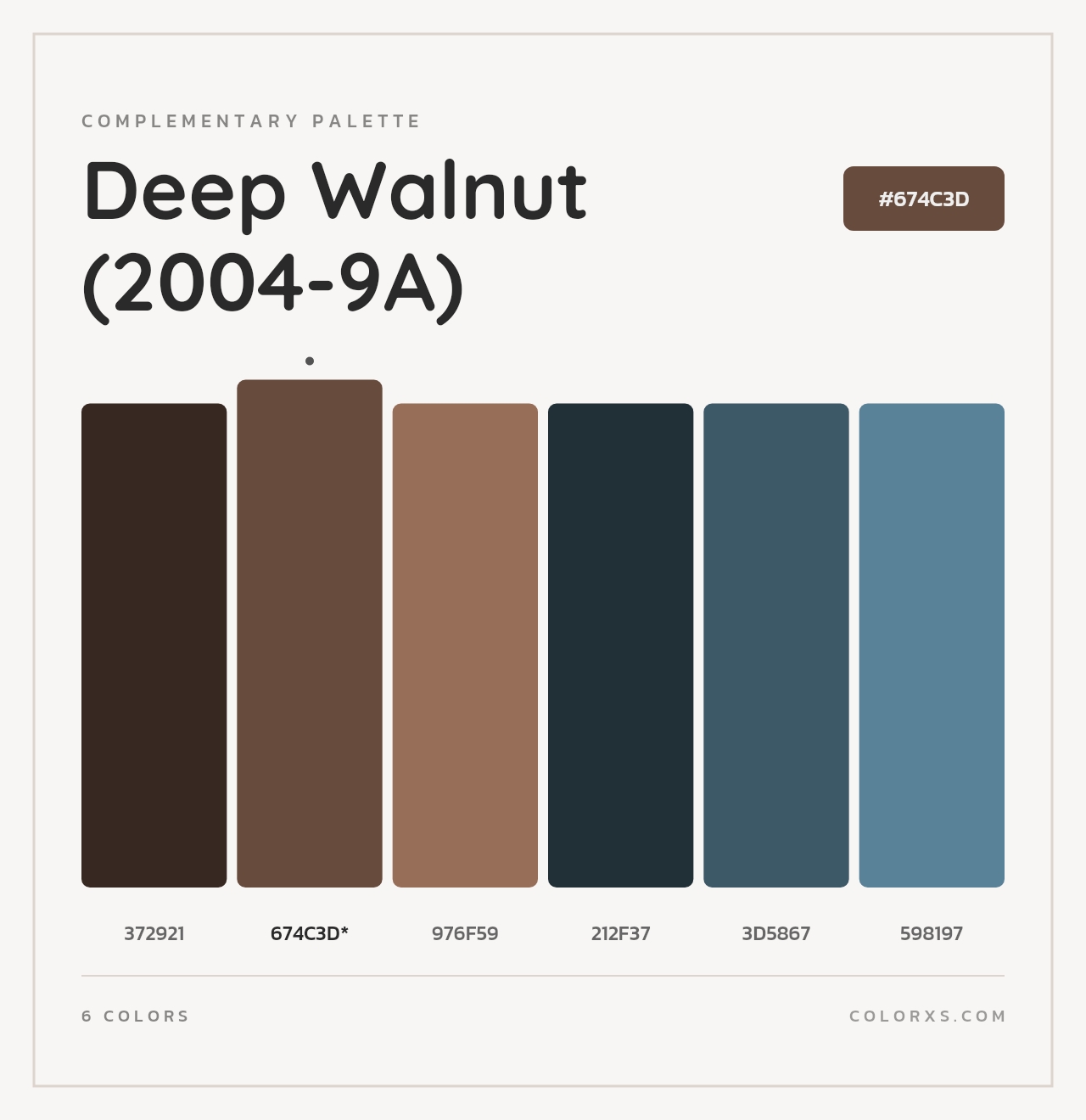 Deep Walnut (2004-9A) - Complementary Color Palette