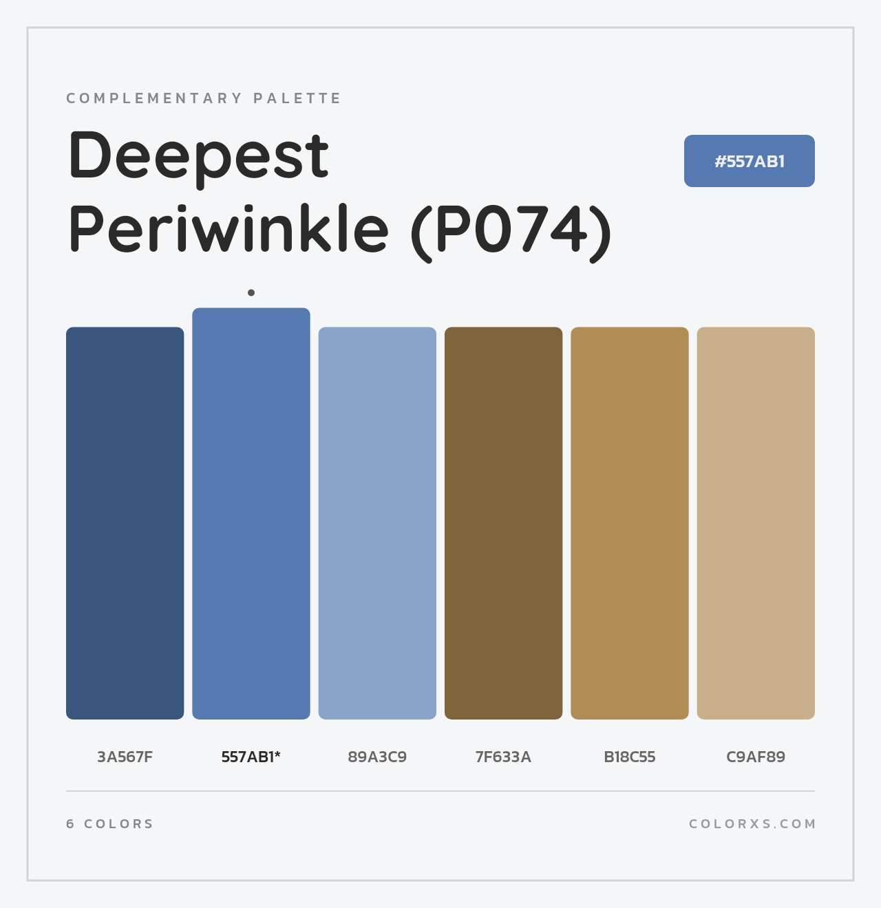 Deepest Periwinkle (P074) - Complementary Color Palette