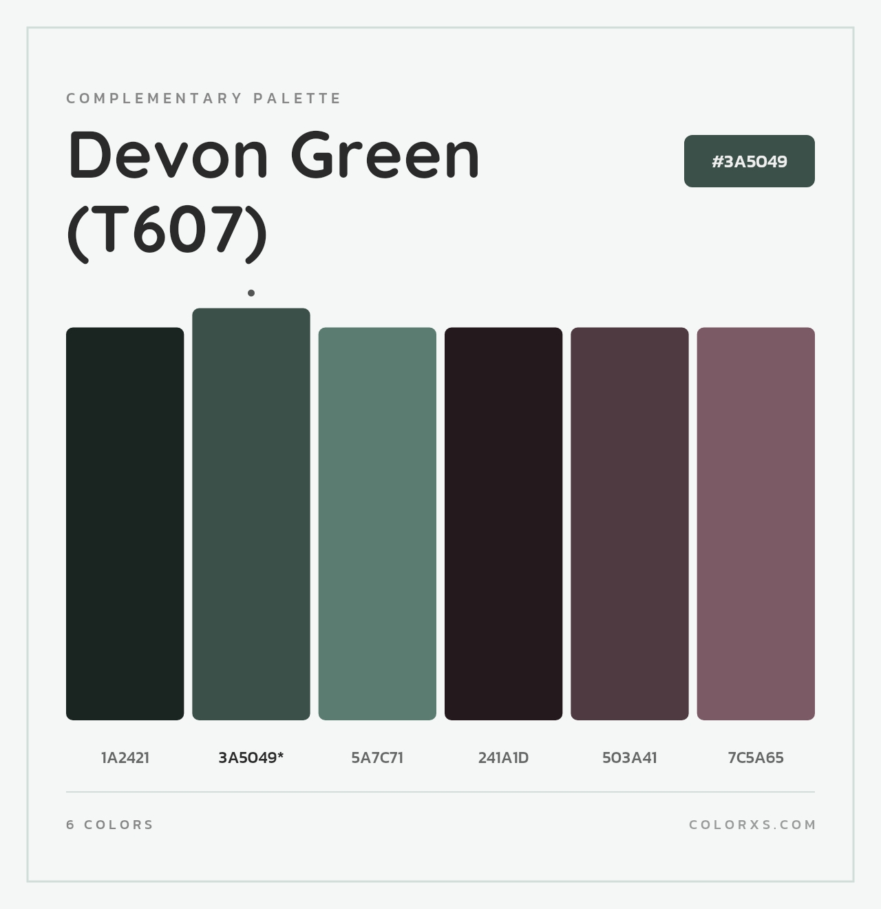 Devon Green (T607) - Complementary Color Palette