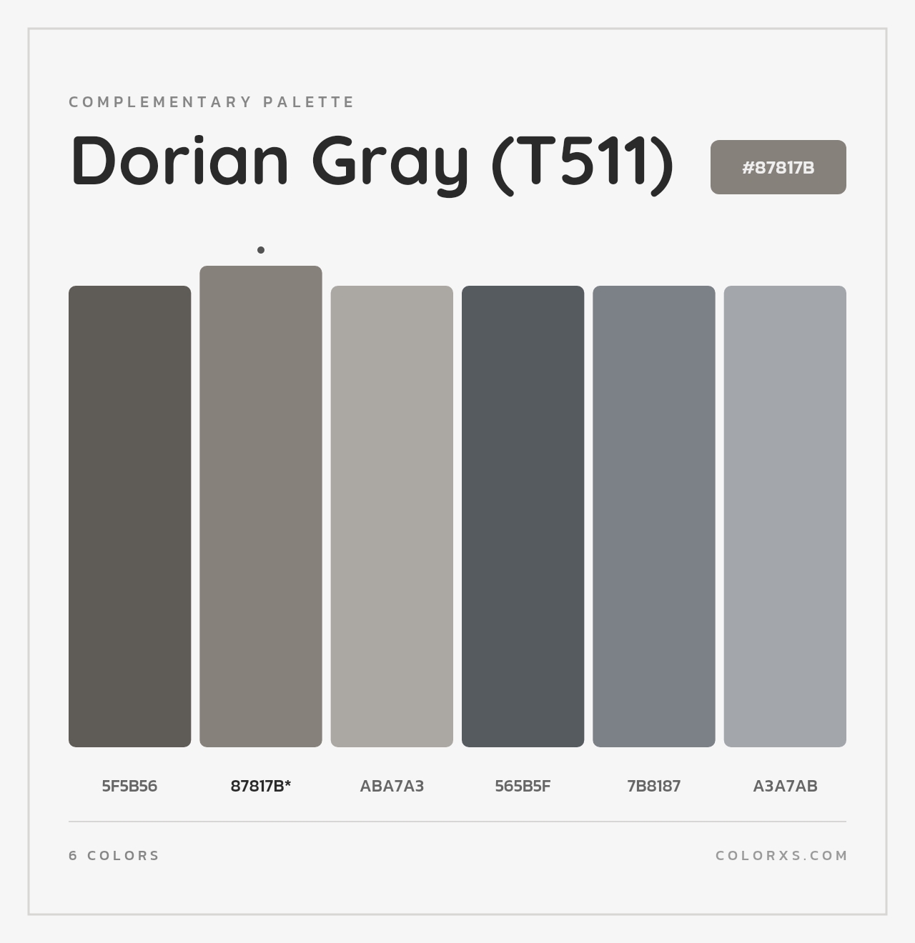 Dorian Gray (T511) - Complementary Color Palette