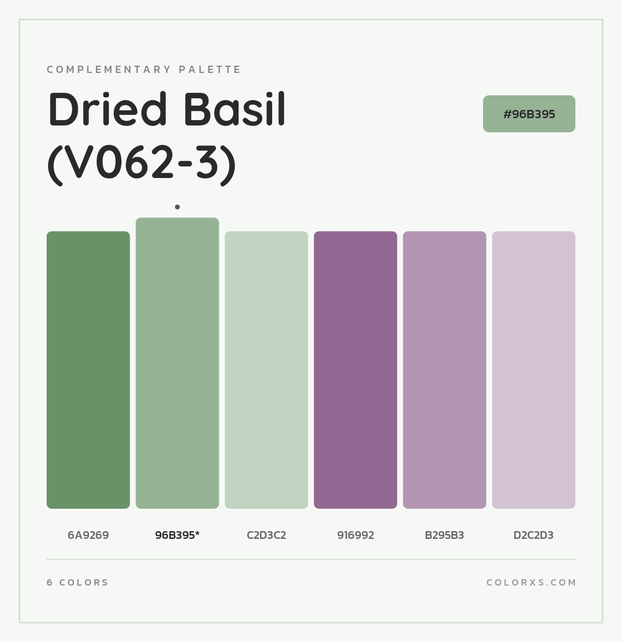 Dried Basil (V062-3) - Complementary Color Palette