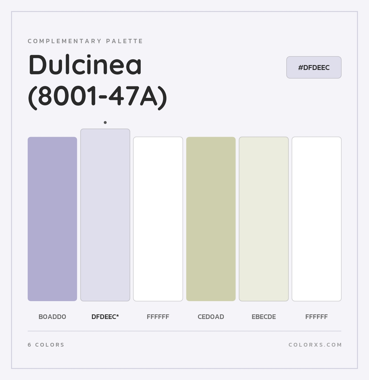 Dulcinea (8001-47A) - Complementary Color Palette
