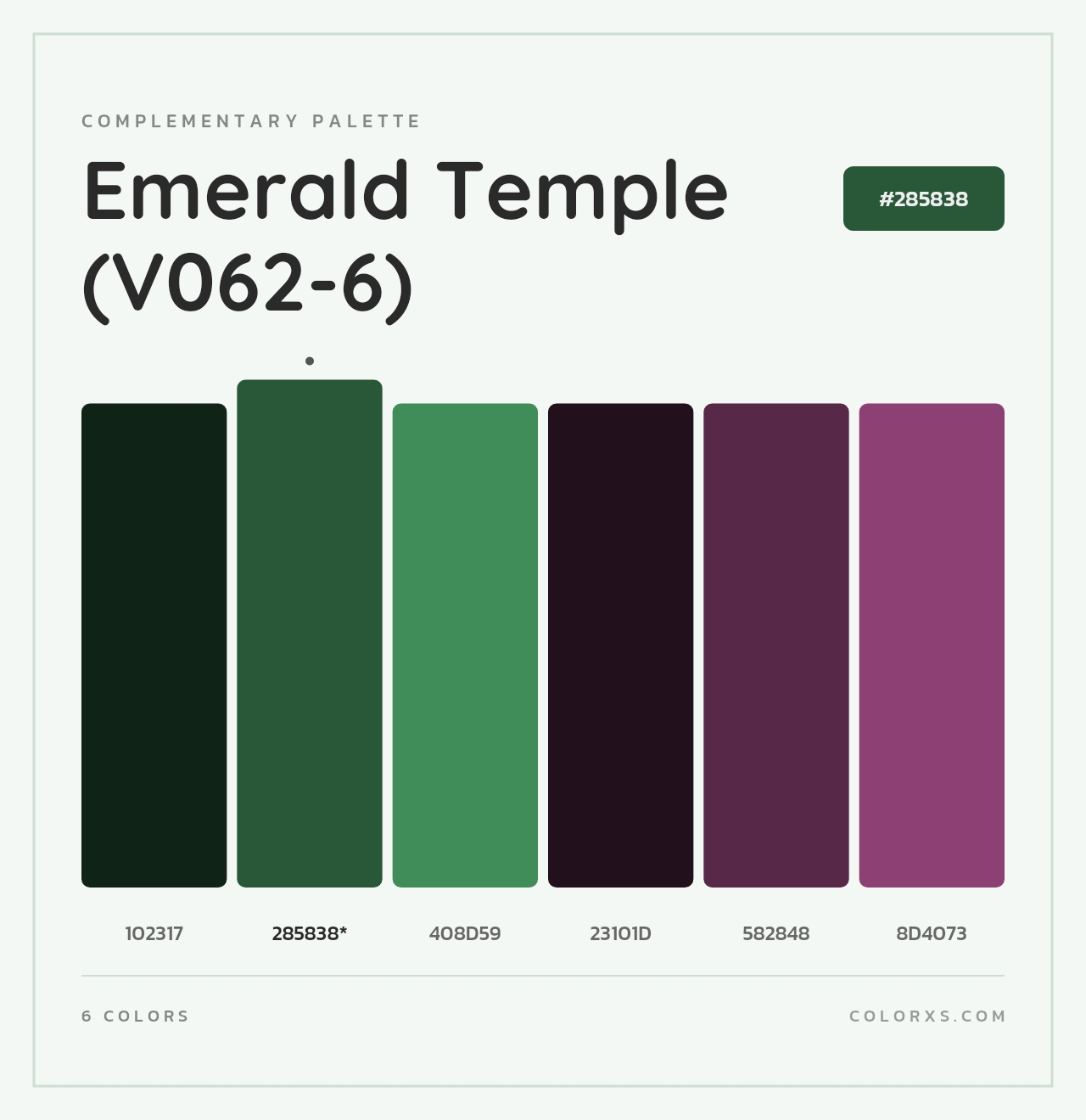 Emerald Temple (V062-6) - Complementary Color Palette
