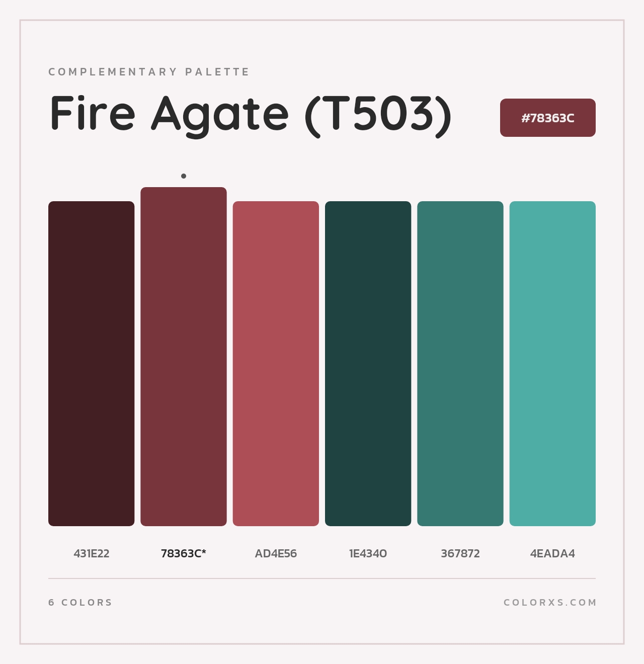 Fire Agate (T503) - Complementary Color Palette