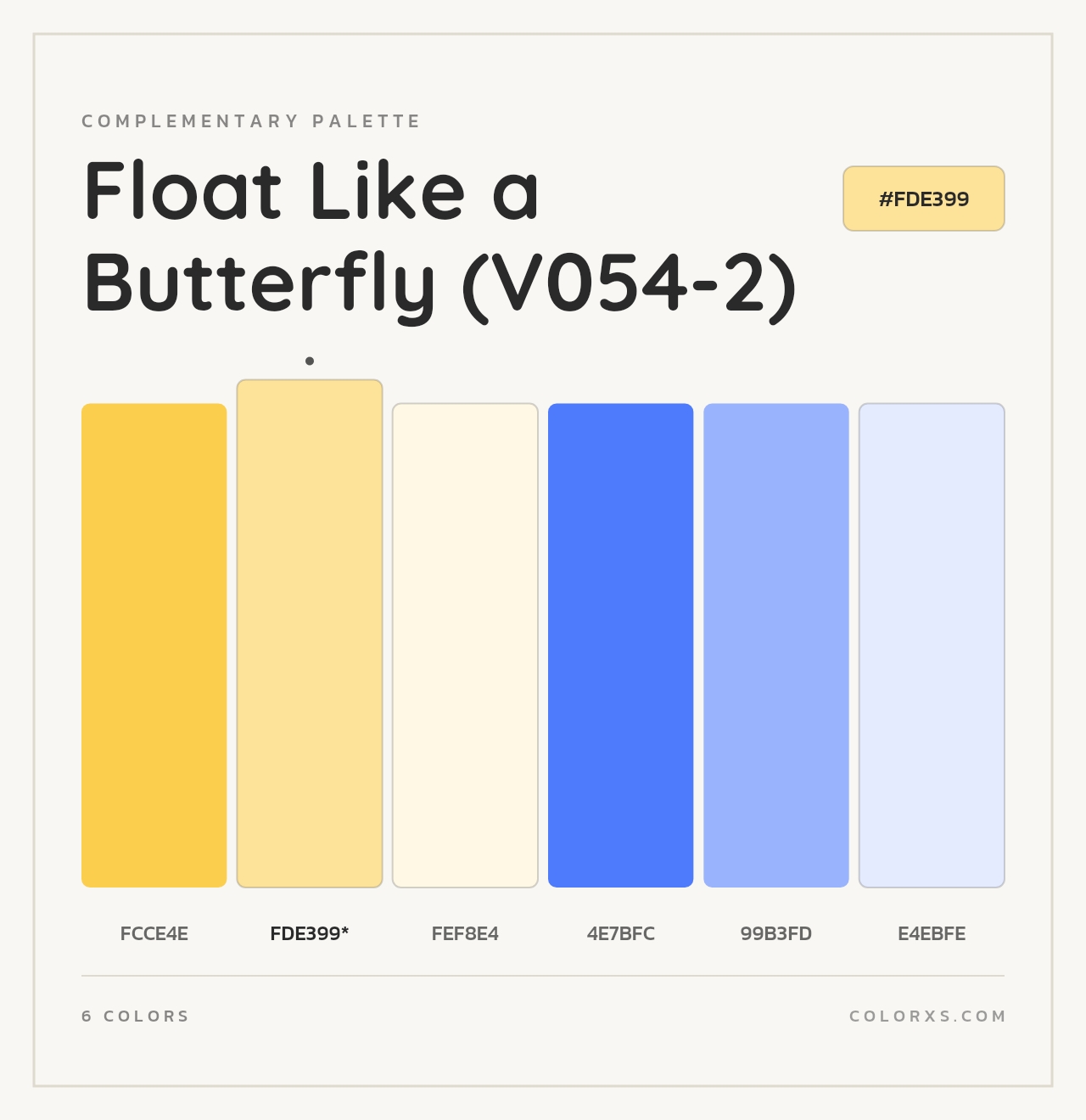 Float Like a Butterfly (V054-2) - Complementary Color Palette