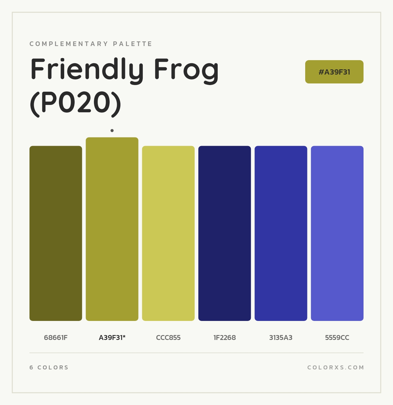Friendly Frog (P020) - Complementary Color Palette