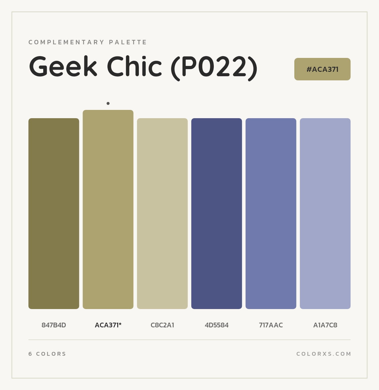 Geek Chic (P022) - Complementary Color Palette