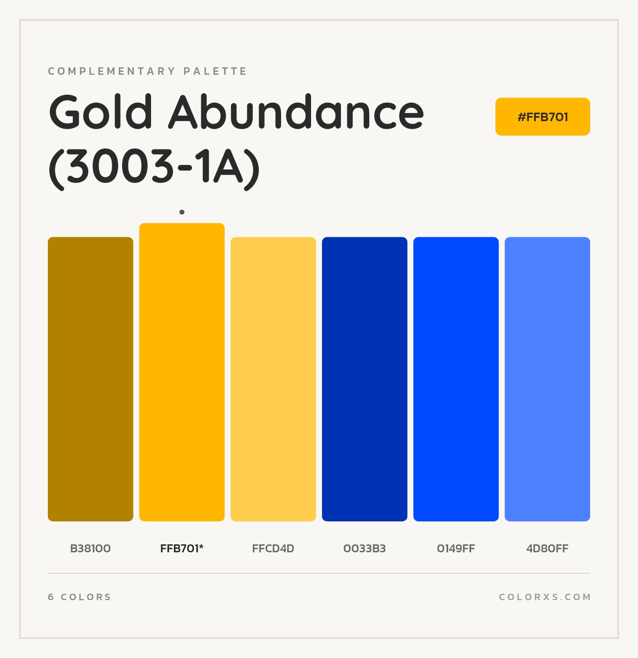 Gold Abundance (3003-1A) - Complementary Color Palette
