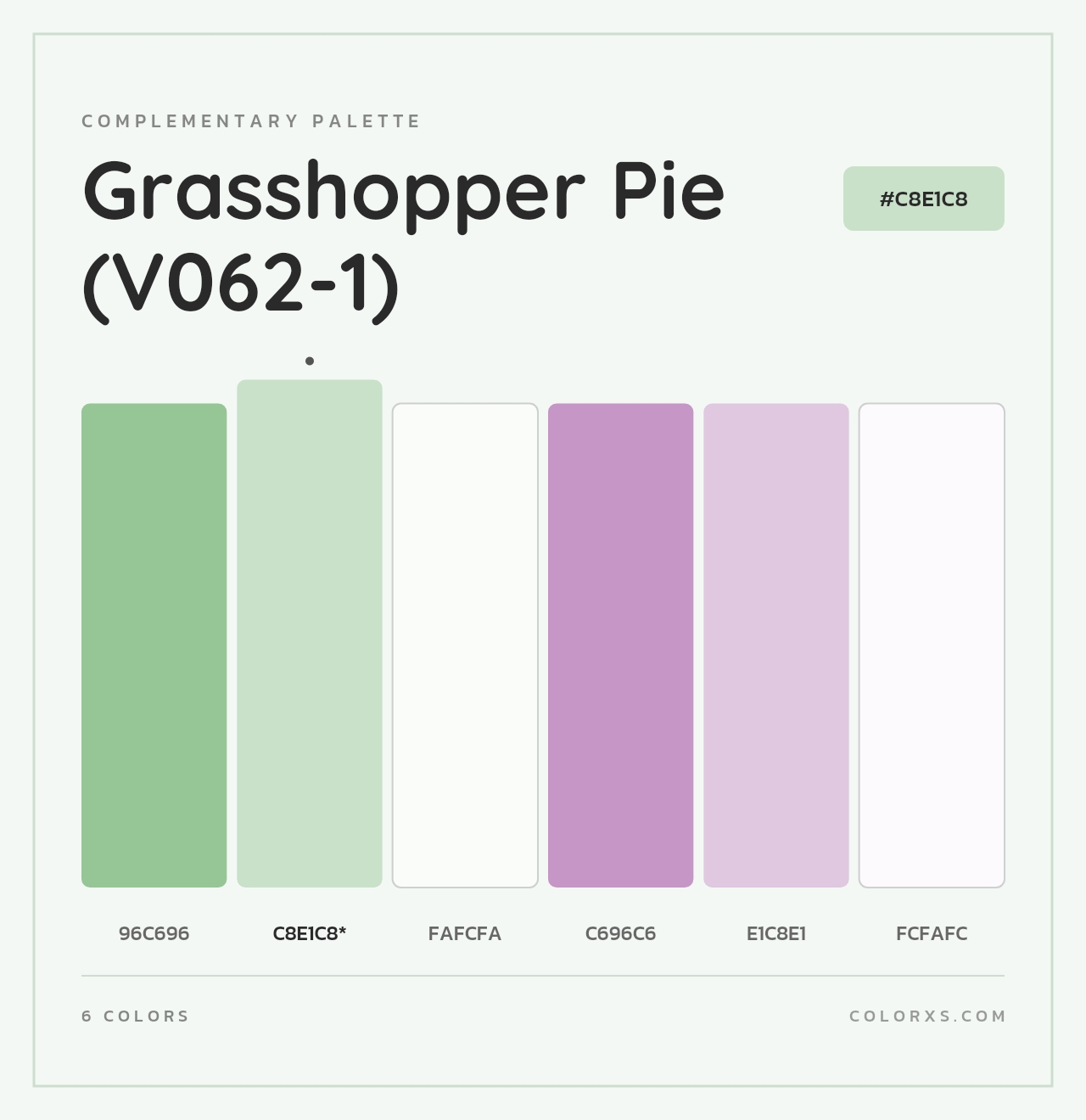 Grasshopper Pie (V062-1) - Complementary Color Palette