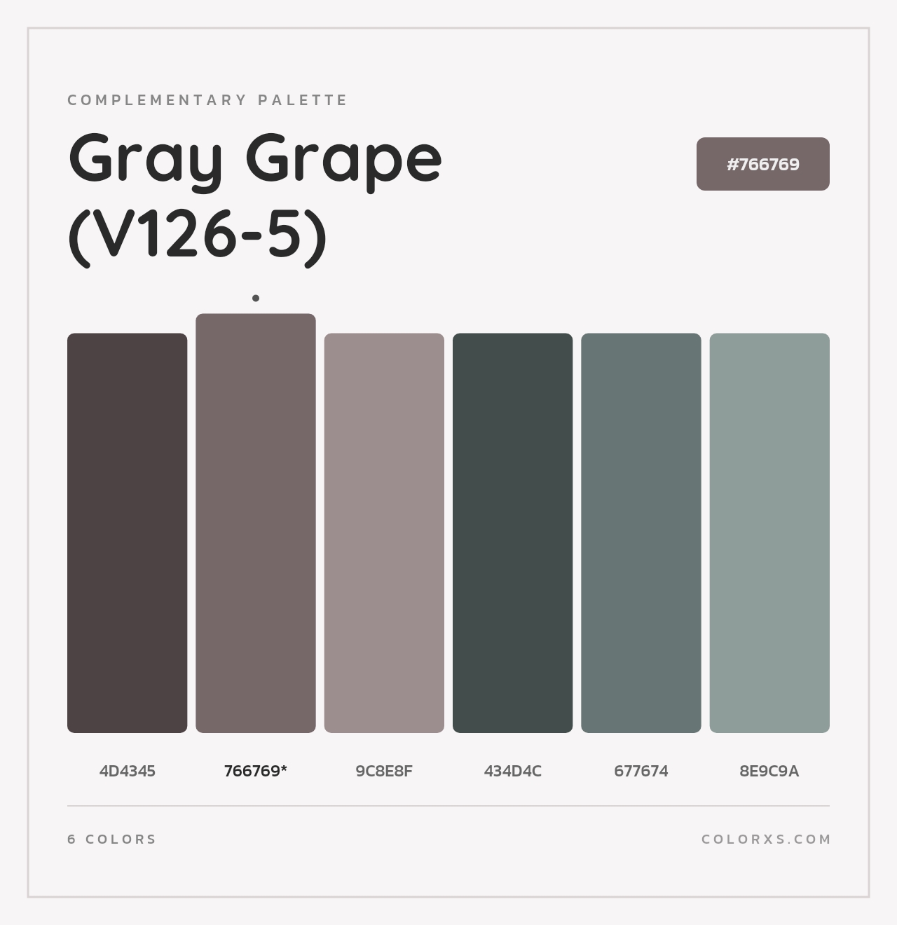 Gray Grape (V126-5) - Complementary Color Palette