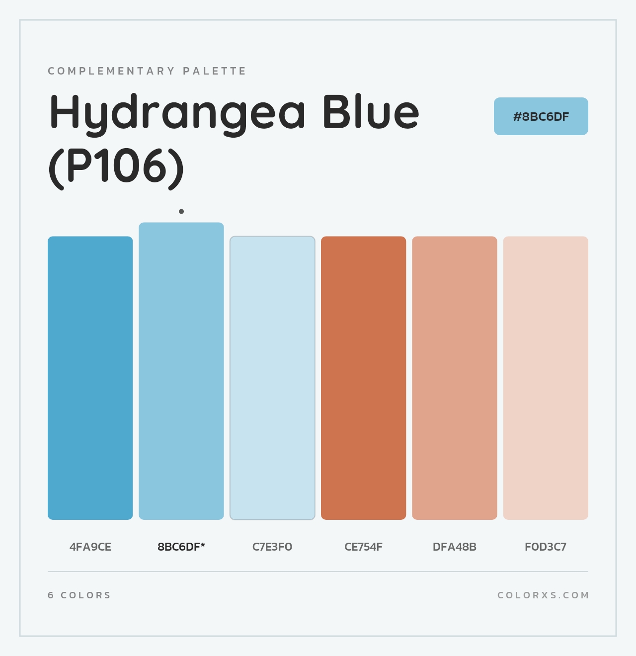 Hydrangea Blue (P106) - Complementary Color Palette