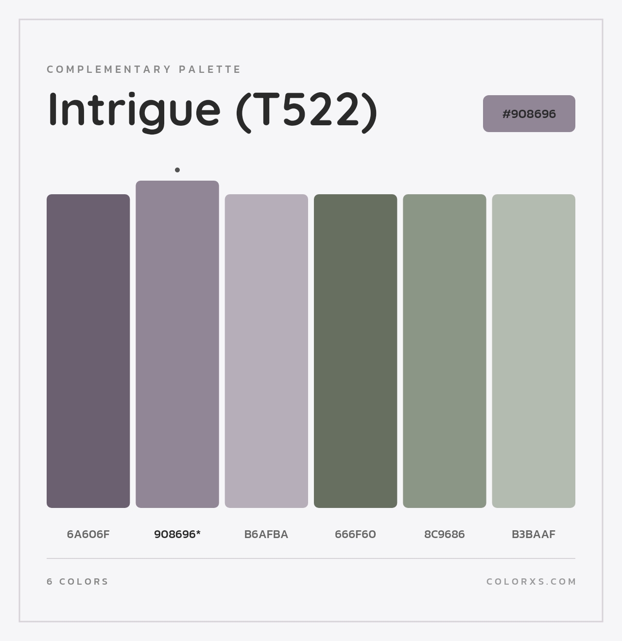 Intrigue (T522) - Complementary Color Palette
