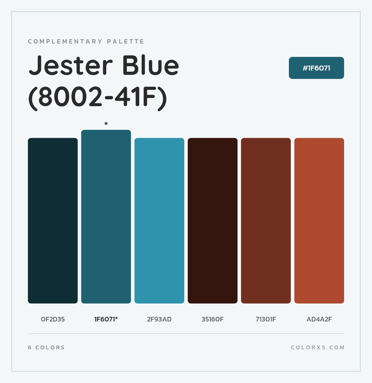 Jester Blue (8002-41F) - Complementary Color Palette