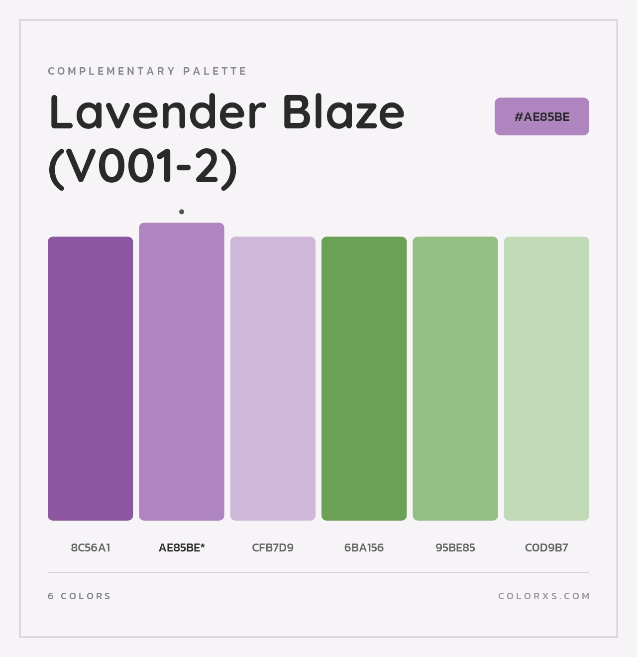 Lavender Blaze (V001-2) - Complementary Color Palette