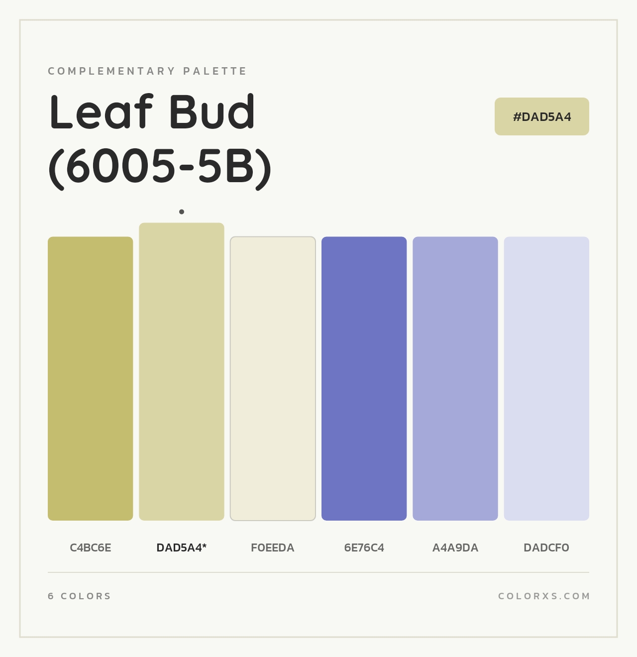 Leaf Bud (6005-5B) - Complementary Color Palette