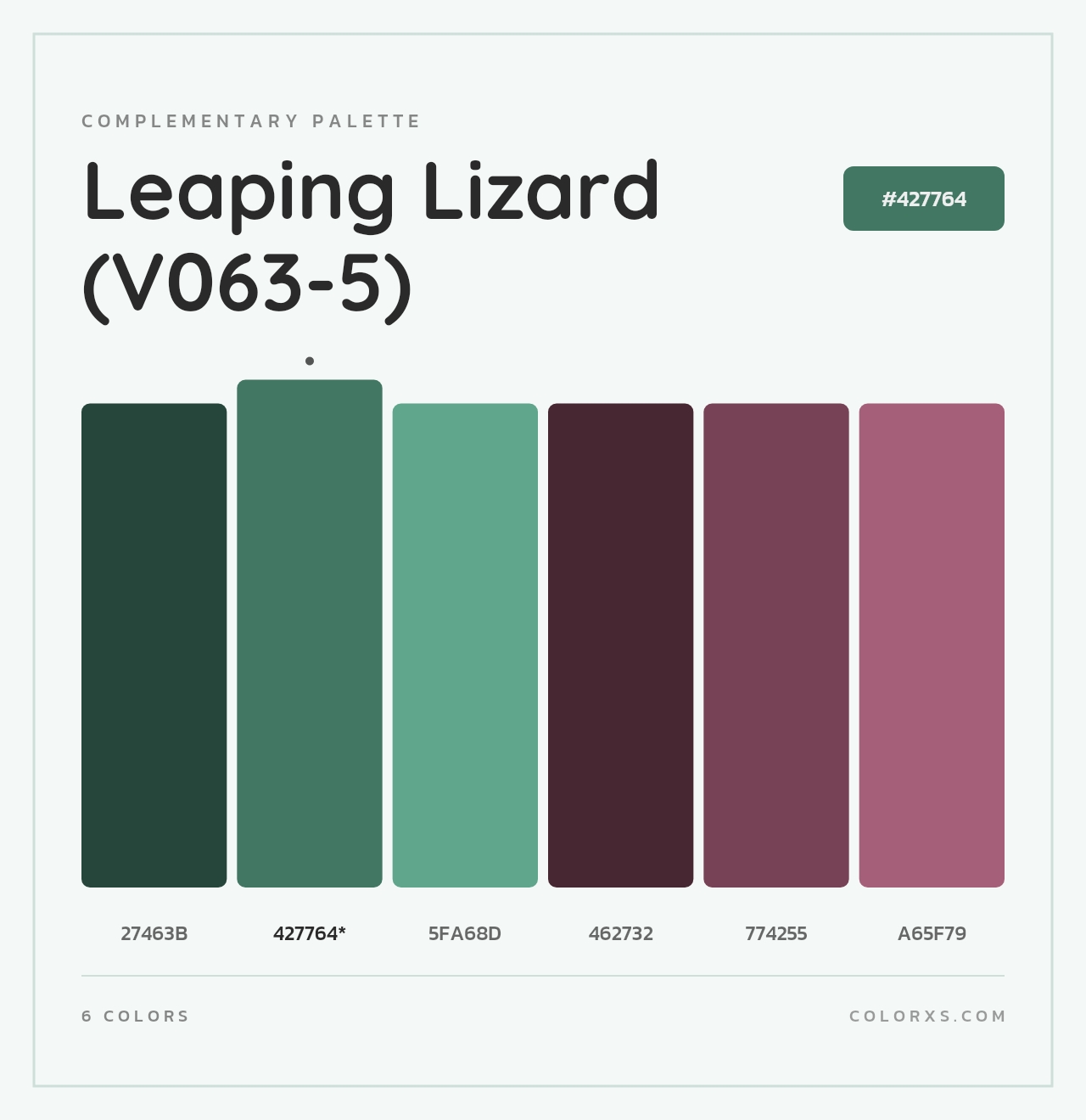 Leaping Lizard (V063-5) - Complementary Color Palette