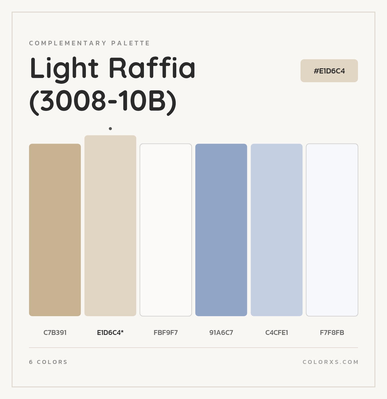 Light Raffia (3008-10B) - Complementary Color Palette