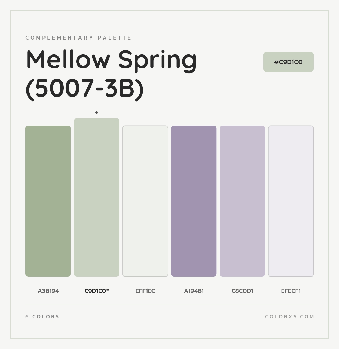 Mellow Spring (5007-3B) - Complementary Color Palette