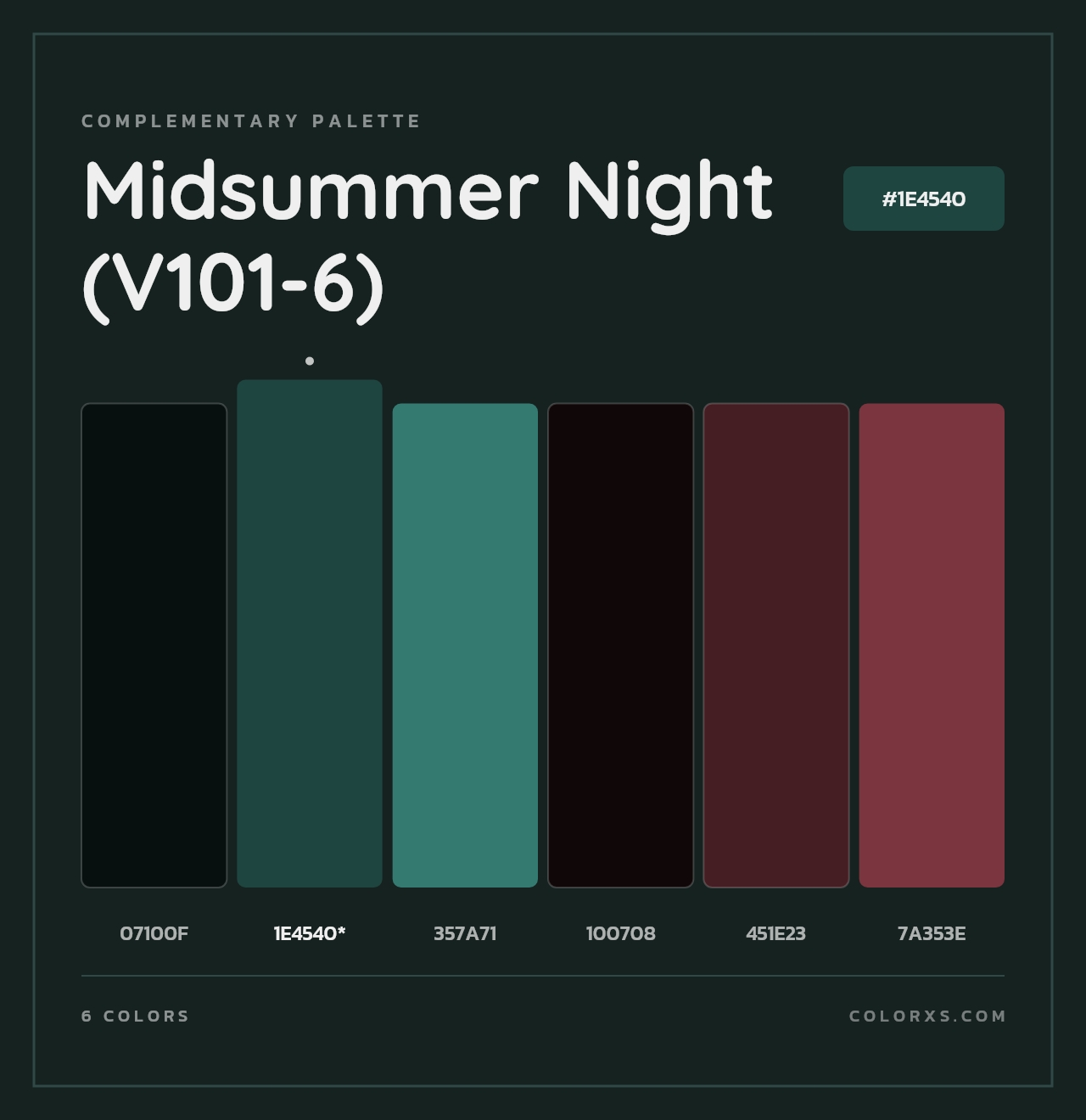 Midsummer Night (V101-6) - Complementary Color Palette