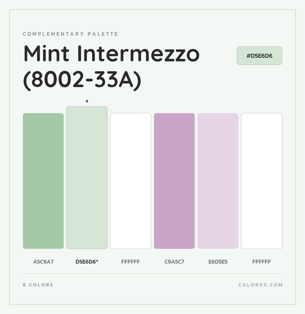 Mint Intermezzo (8002-33A) - Complementary Color Palette