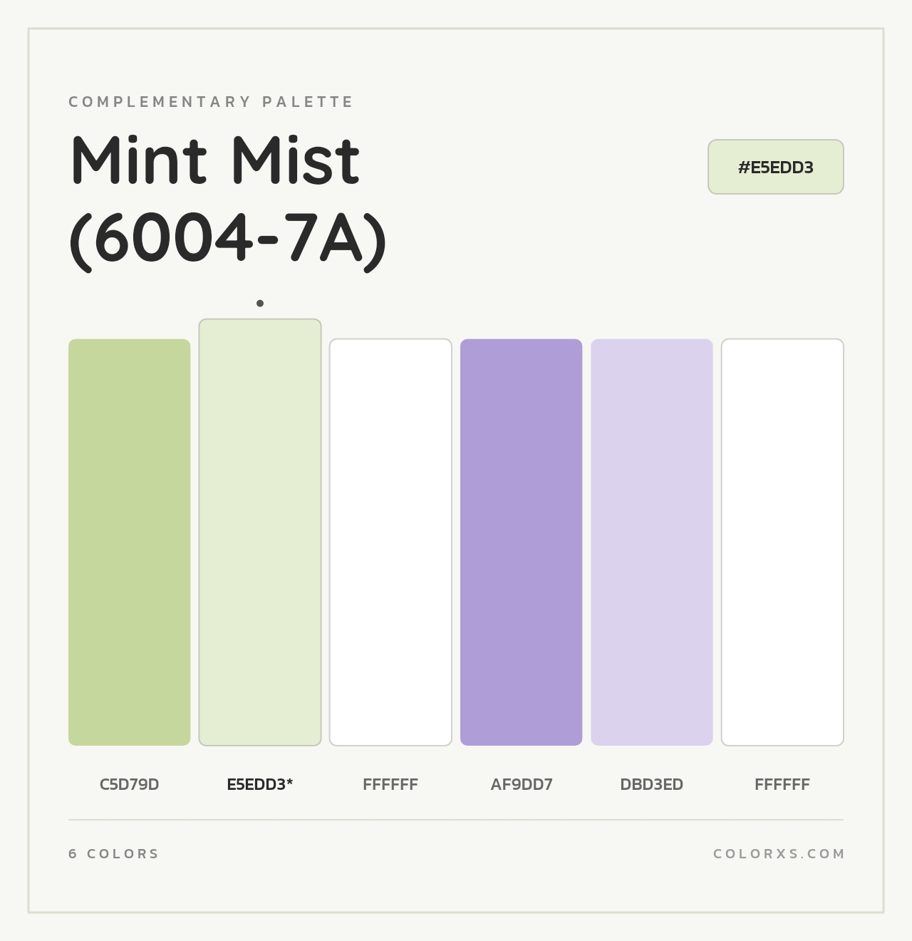 Mint Mist (6004-7A) - Complementary Color Palette