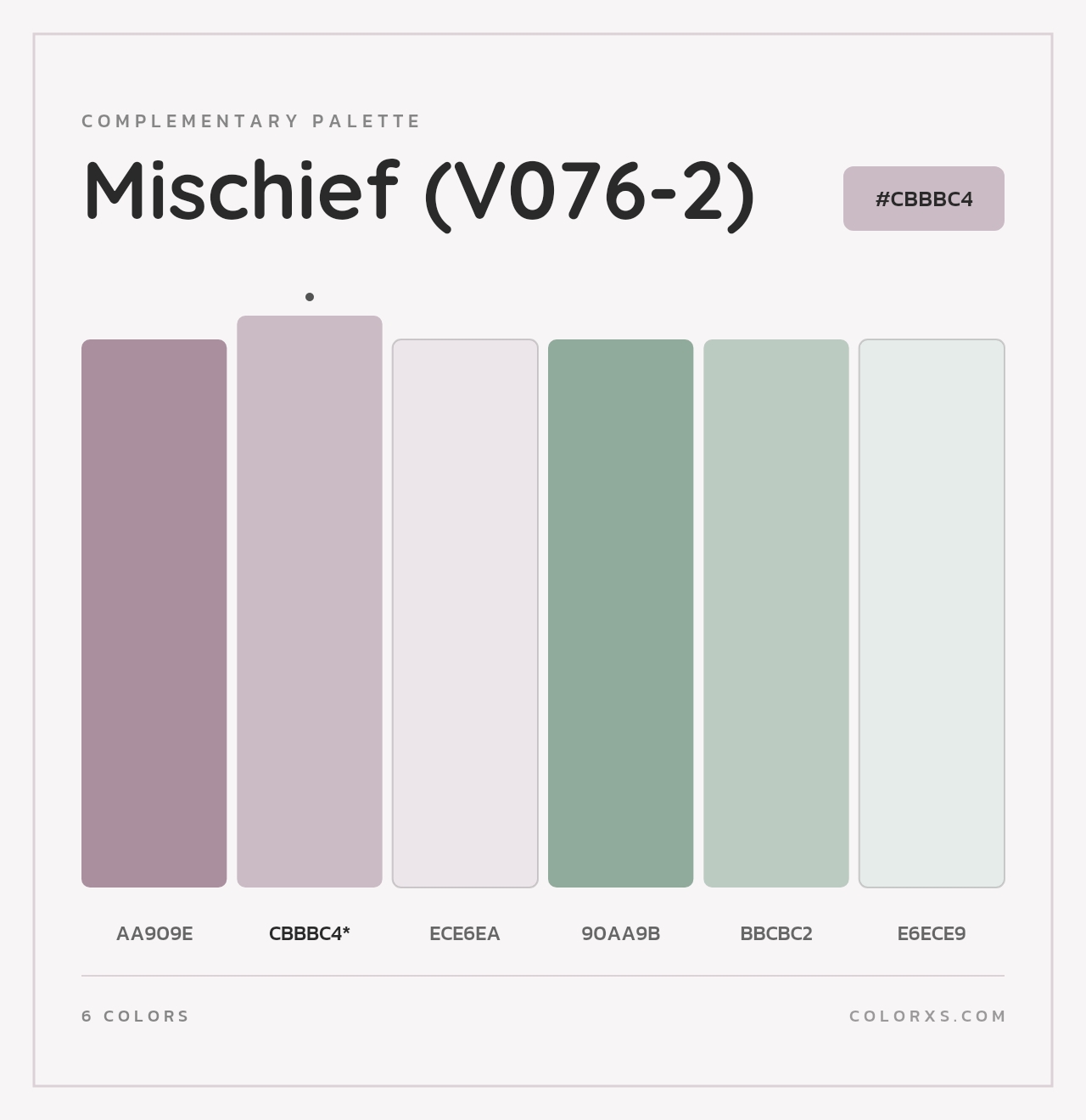 Mischief (V076-2) - Complementary Color Palette