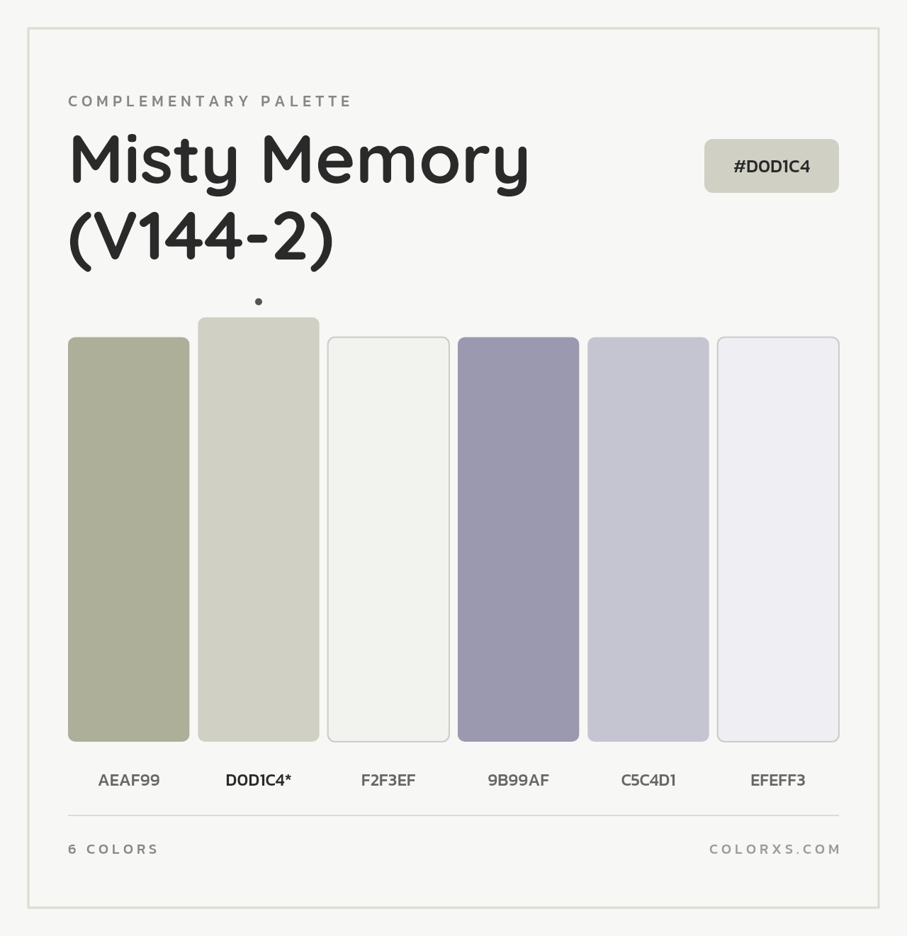 Misty Memory (V144-2) - Complementary Color Palette
