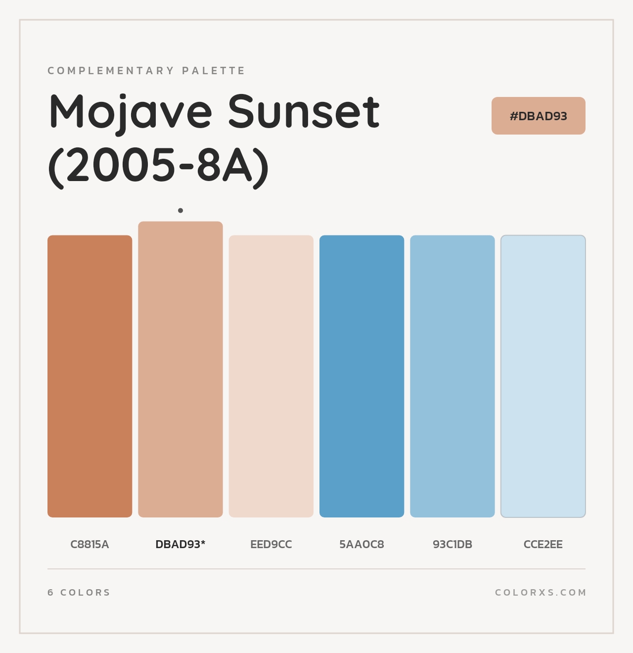 Mojave Sunset (2005-8A) - Complementary Color Palette