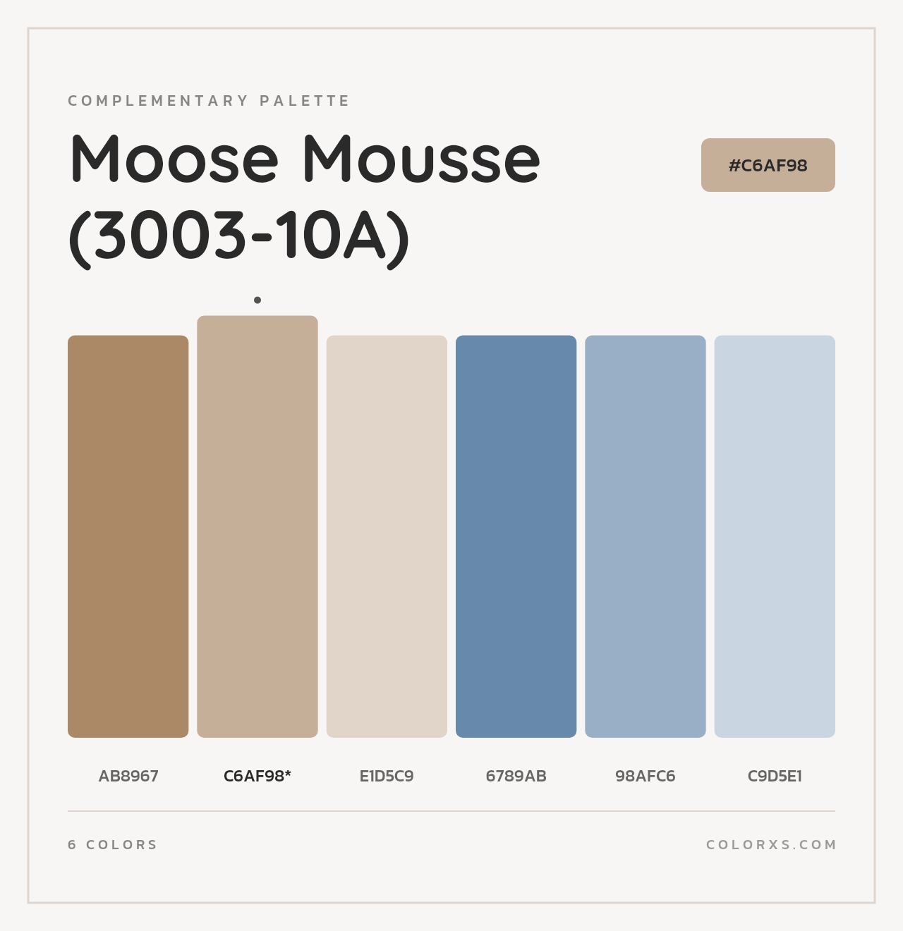 Moose Mousse (3003-10A) - Complementary Color Palette