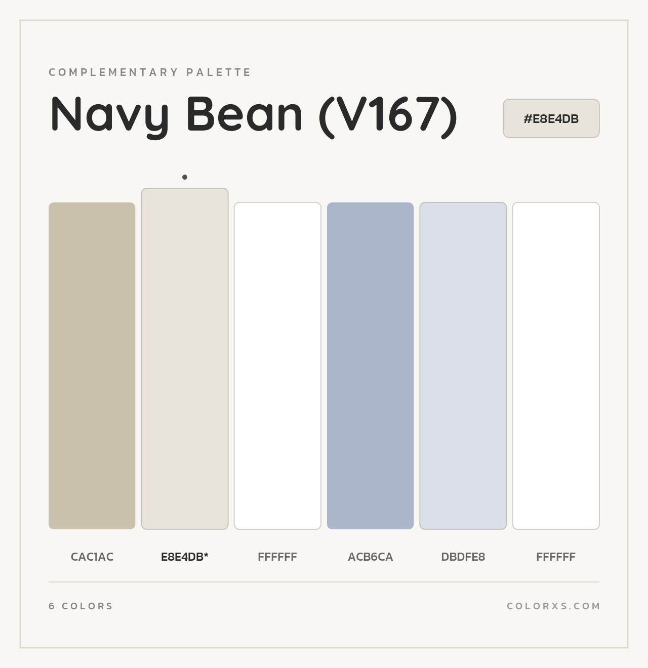 Navy Bean (V167) - Complementary Color Palette