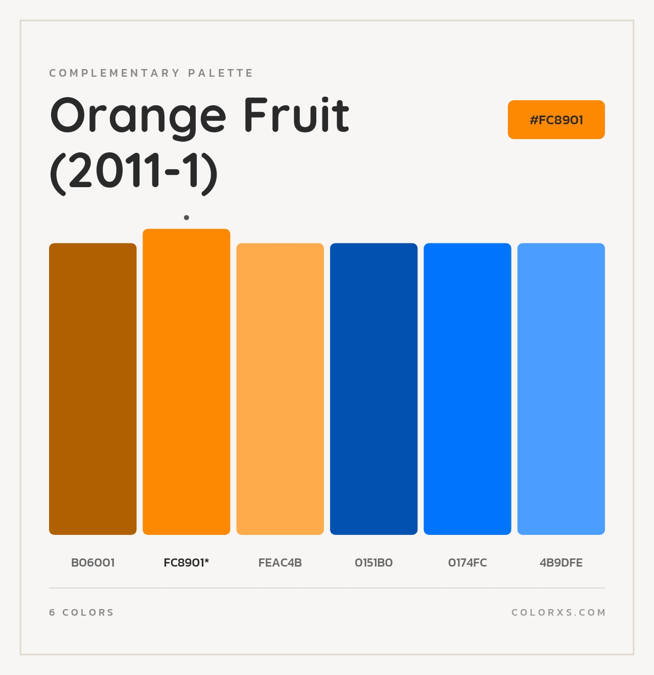 Orange Fruit (2011-1) - Complementary Color Palette
