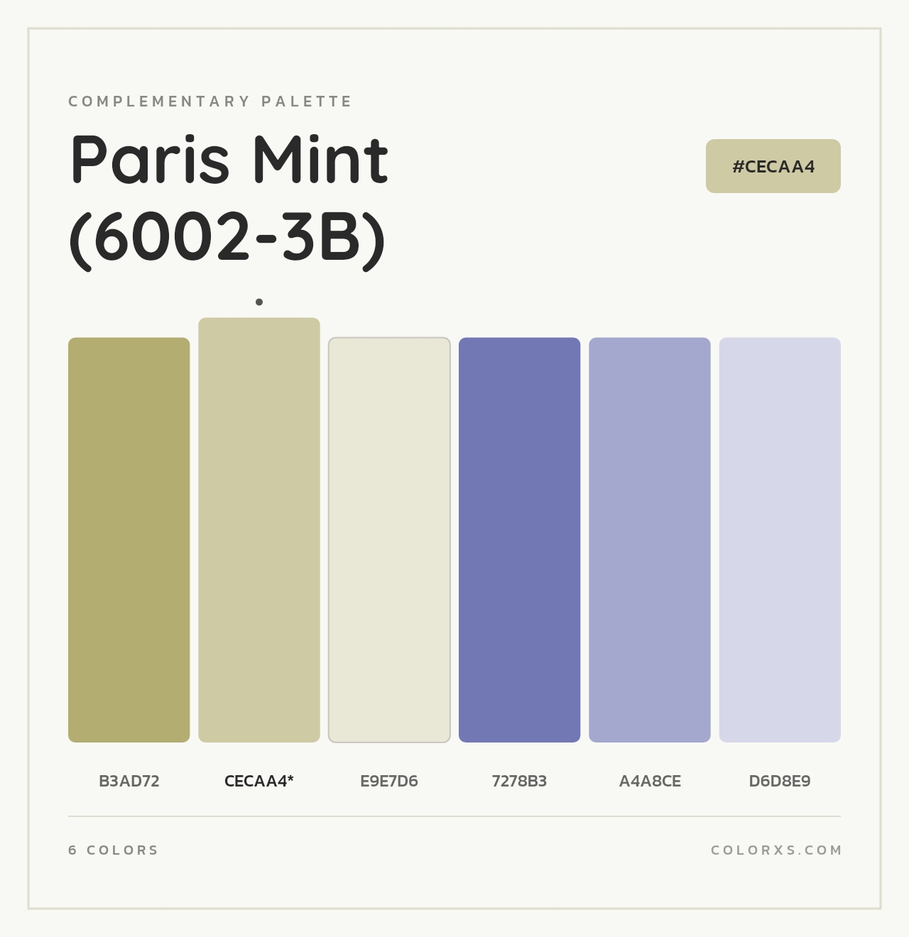 Paris Mint (6002-3B) - Complementary Color Palette