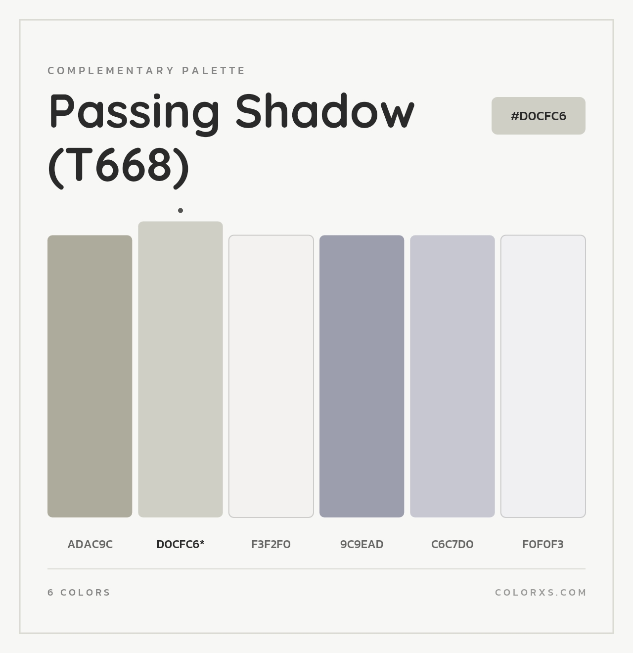 Passing Shadow (T668) - Complementary Color Palette