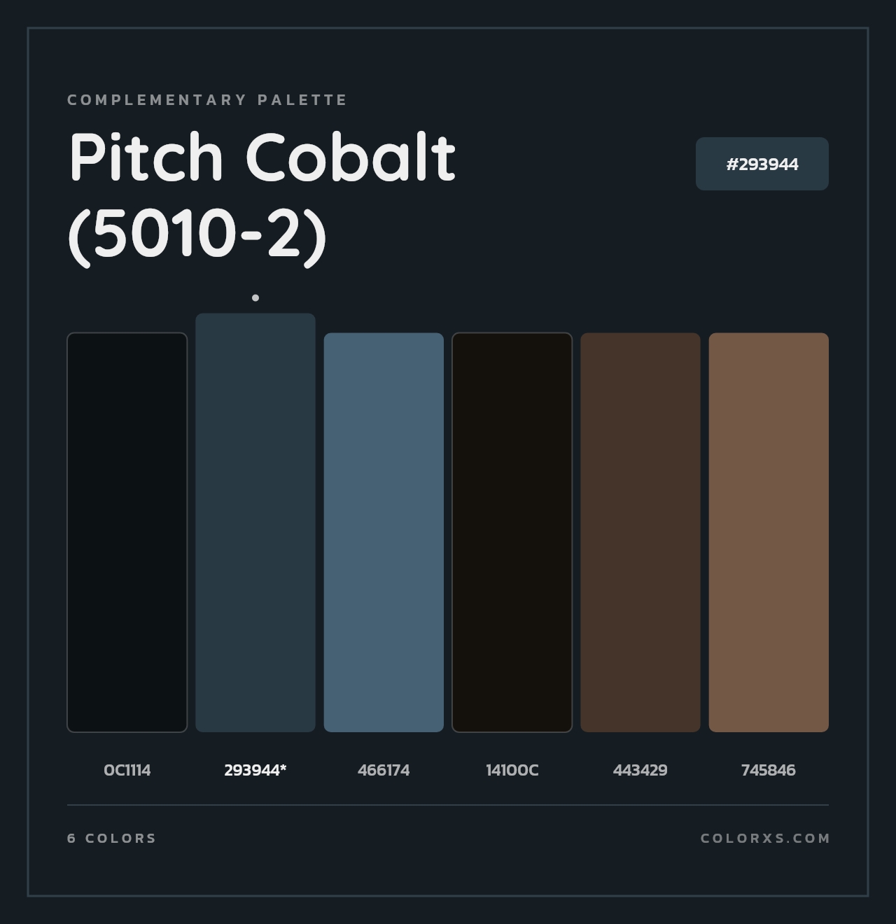 Pitch Cobalt (5010-2) - Complementary Color Palette