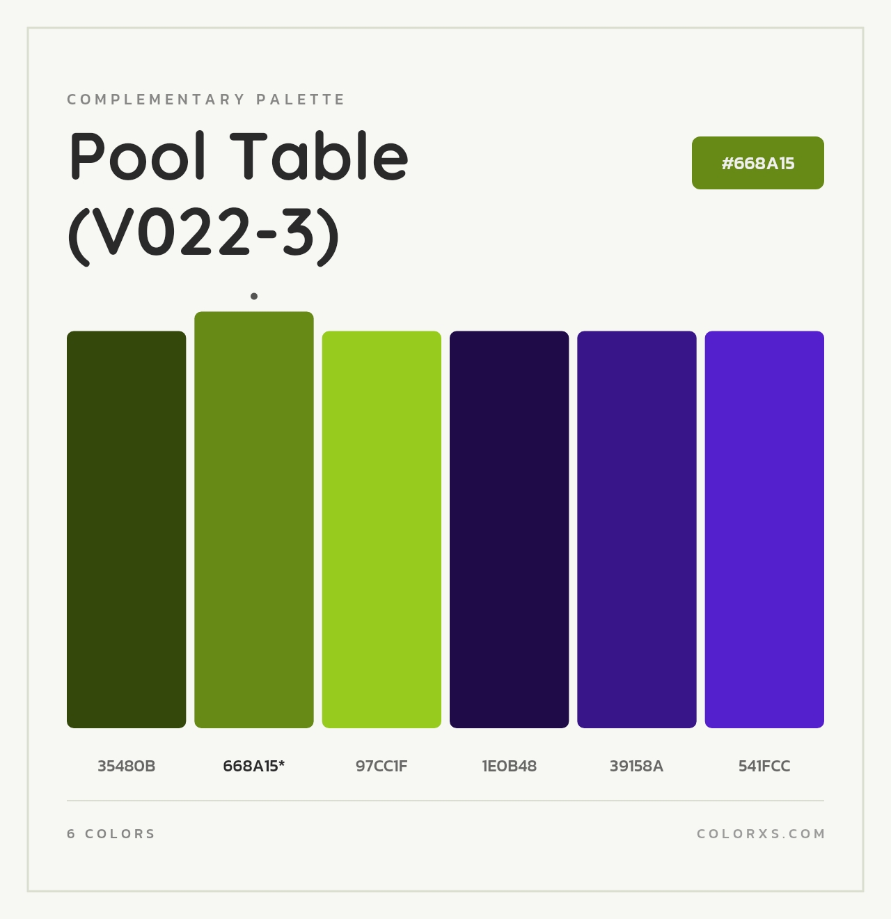 Pool Table (V022-3) - Complementary Color Palette