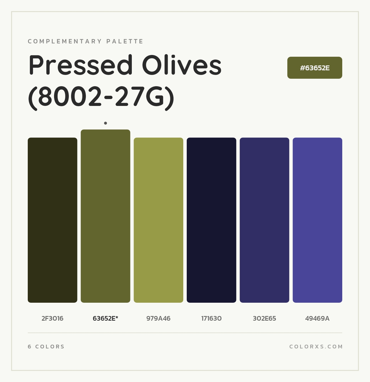 Pressed Olives (8002-27G) - Complementary Color Palette